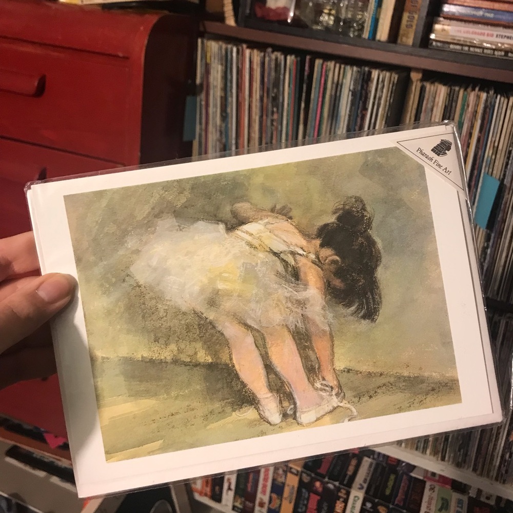 1989 Pastel Ballerina Print - Soft Yellow and Cream Home Art